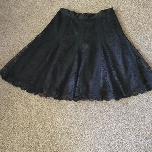 Apostrophe Black A-Line Lace Skirt